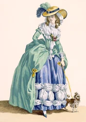 Lady Walking Her Dog, engraved by Dupin, plate no.190 from 